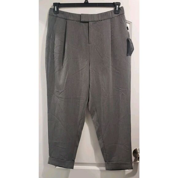 11 Honore Destiny High Waisted Tapered Trouser Sz 16 Dress Pants Grey NWT - Picture 4 of 9
